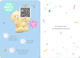 Cute Teddy Bear Birthday Card for Son – Stars, Cake & Party Hat Design
