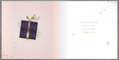 Midnight Lustre Sister Wine Glass & Present Christmas Card