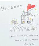 UK Greetings Husband Anniversary Card With Envelope - Sweet Drawing Design