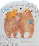 Father's Day Card For Dad From Daughter With Envelope - Cute Bear Design
