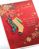 Husband Christmas Card – Luxurious Red and Gold Holiday Design