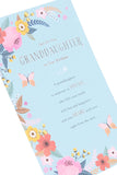 UK Greetings | Birthday Card for Granddaughter | Happy Birthday Gifts | Her, Girls, Women | Blue & Floral Design | With Envelope | 155 x 235 mm
