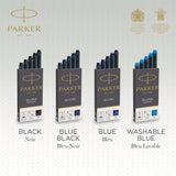 Parker Fountain Pen Ink Refill Cartridges | Long | Blue QUINK Ink | 5 Count