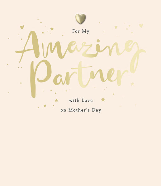 For My Amazing Partner With Love On Mother's Day Card