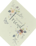 To A Lovely Friend Floral Design Birthday Card