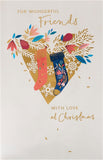 UK Greetings Christmas Card for Friends - Stockings & Heart Design