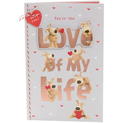 Boofle One I Love Valentine's Day Card With Envelope - Cute Design with Boofles & Large Lettering, 165mm x 254mm