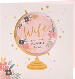 Cut Out Globe Design Wife Mother's Day Card