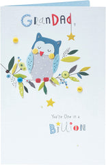 Embossed Owl Father's Day Card For Grandad