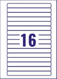 Avery L7674-25 Self-Adhesive Video Spine & Data Storage Labels – 16 Labels per A4 Sheet, White