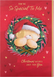 Hallmark Boxed Christmas Card for Someone Special - Cute Forever Friends Wreath and Heart Design