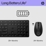 HP 650 Programmable Wireless Keyboard & Mouse Set | 20+ customisable keys and mouse sensitivity | 20+ months battery | Multi-surface use | 60% recycled materials | 4 batteries and nano dongle | Black