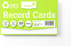 5x3" 100% Recycled Flash Cards - Lined (100 Cards) White