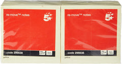 5 Star Office Re-Move Notes Repositionable Pad of 100 Sheets 76 x 76mm Yellow (Pack 12)