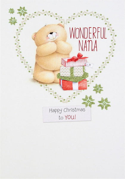 Forever Friends Nana Christmas Card 'Love and Hugs