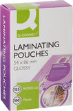Q-Connect 125 Micron Laminating Pouches – Pack of 2 x 100 (54 x 86 mm)