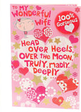 Fun Valentine's Day Card for Wife Includes 100% Gorgeous Valentine's Day Badge