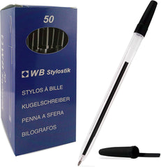Ballpoint Pens – Black Ink (Pack of 50) – Medium Tip, Smooth Writing, Office & School Use