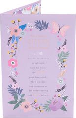 UK Greetings Birthday Card for Sister - Floral Border Design - Thinking of You Range