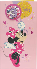 Disney Minnie Mouse Age 3 Birthday Card