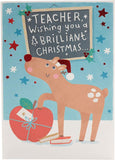 Teacher Christmas Card - to Teacher from Student Christmas Card - Christmas Card for Her - Christmer Card for Him - Happy Christmas Teacher