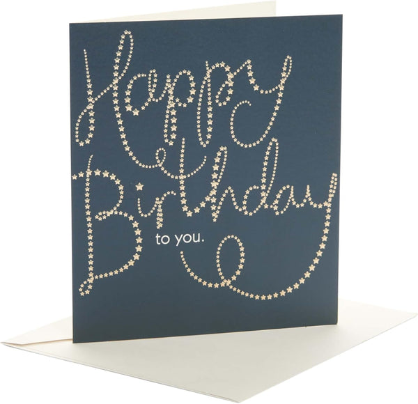 Golden Stars Happy Birthday To You Greeting Card