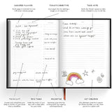 Ohh Deer Daily Planner Notebook A5-288 Page Undated Organiser Journal Notebook - To Do Book, Hourly Schedule Planner, Notes Page - A5 Undated Diary for New Job or University - Sea Teal