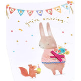 UK Greetings Grandma Birthday Card With Envelope - Cute Rabbit Design