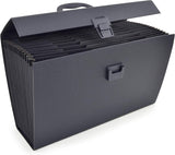 Rapesco 1555 19-Part Expanding Box File Document Organiser, A4+ Expanding Folder with Tabs, Black