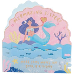 Pop-Up Beautiful Mermaid Sister Birthday Card