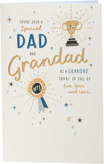 UK Greetings Father's Day Card for Dad/Grandad - Blue & Gold Design