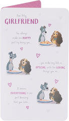 Disney Lady and the Tramp Design Girlfriend Birthday Card