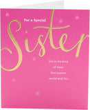 UK Greetings Birthday Card for Sister - Pink & Gold Design
