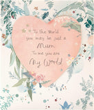 Mother's Day Card With Envelope - Heart & Leaves Design,159x184mm