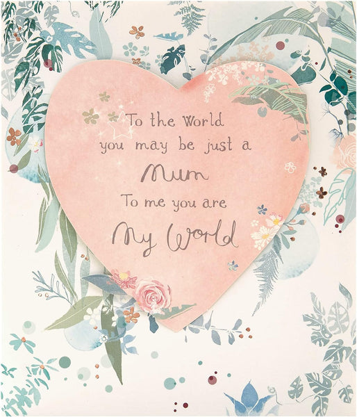 Mother's Day Card With Envelope - Heart & Leaves Design,159x184mm