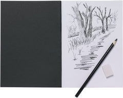2 x A5 Black Card Cover Sketch Book