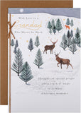 Grandad Traditional Reindeer & Winter Scene Illustration Christmas Card