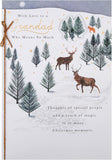 Grandad Traditional Reindeer & Winter Scene Illustration Christmas Card