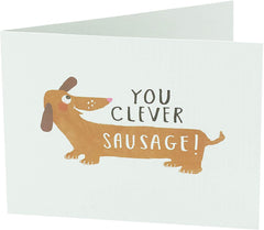 Clever Sausage Congratulations 'Well done you!' Humour Card