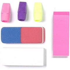 Pack of 6 Star Buys Erasers – Fun & Colourful Pencil Rubber Set for School or Home