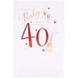 40th Ruby Wedding Anniversary Card