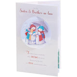 UK Greetings Christmas Card for Sister & Brother-In-Law - Snow Couple Design