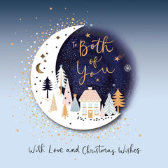 Both Of You Crescent Moon 3D Cut Out Luxury Christmas Card Xmas Greeting Cards 753958