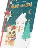 Boofles Standing Outside the House Mam & Dad Christmas Card