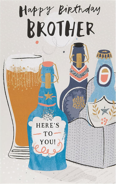 Happy Birthday Beers Brother Birthday Card
