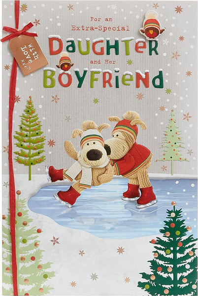 Boofle Ice Skating Daughter & Boyfriend Christmas Card