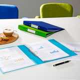 Rapesco Germ-Savvy® Antibacterial: A4 (2-Ring) PP Ring Binder, 35mm Spine – Aqua (1 Unit = 4 Binders)
