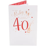 40th Ruby Wedding Anniversary Card