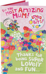 Fun Design Mum Birthday Card with Badge