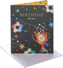 UK Greetings | Birthday Card for Him/Friend | Happy Birthday Gifts | Him, Boys, Men | Football Design | With Envelope | 165 x 190 mm